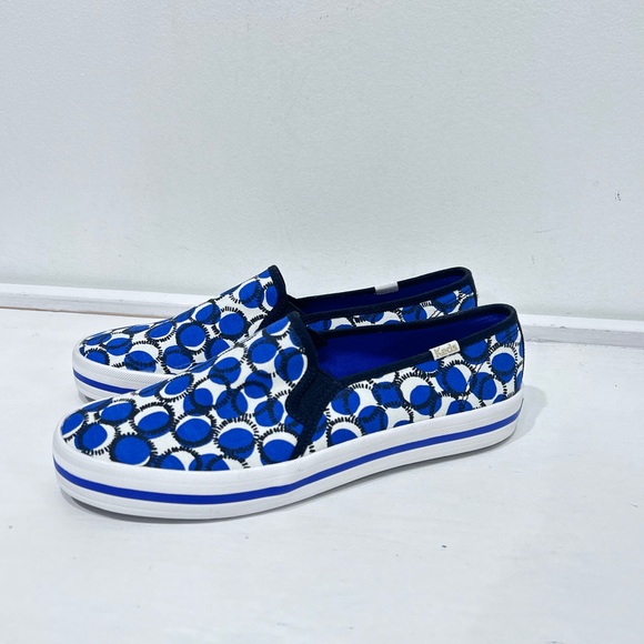 Keds Shoes - Keds‎ x Kate Spade New York Slip-on Sneaker Blue and White Circle Print Size 8